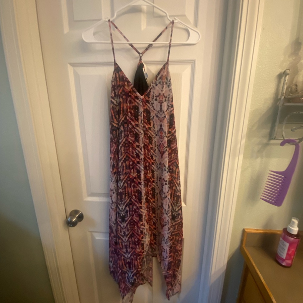 Bar III Multicolor Printed Strappy Maxi Dress